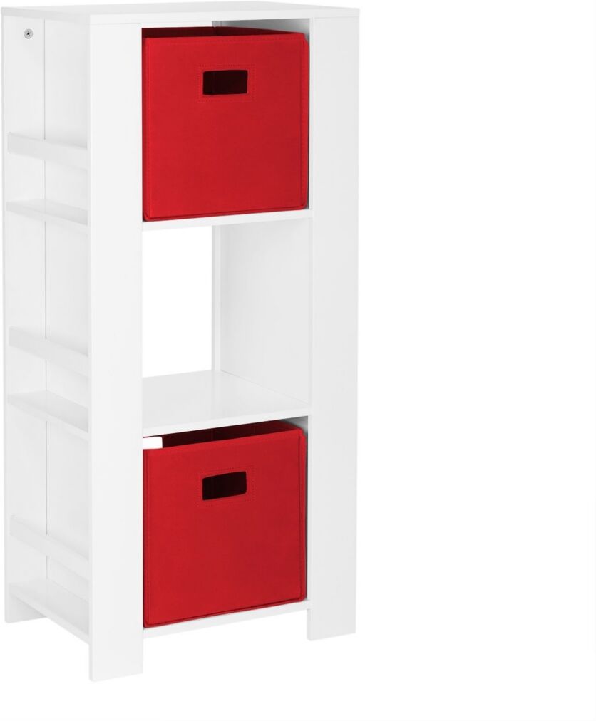 RiverRidge Home Book Nook Collection Kids Cubby Storage Tower with Bookshelves - Red