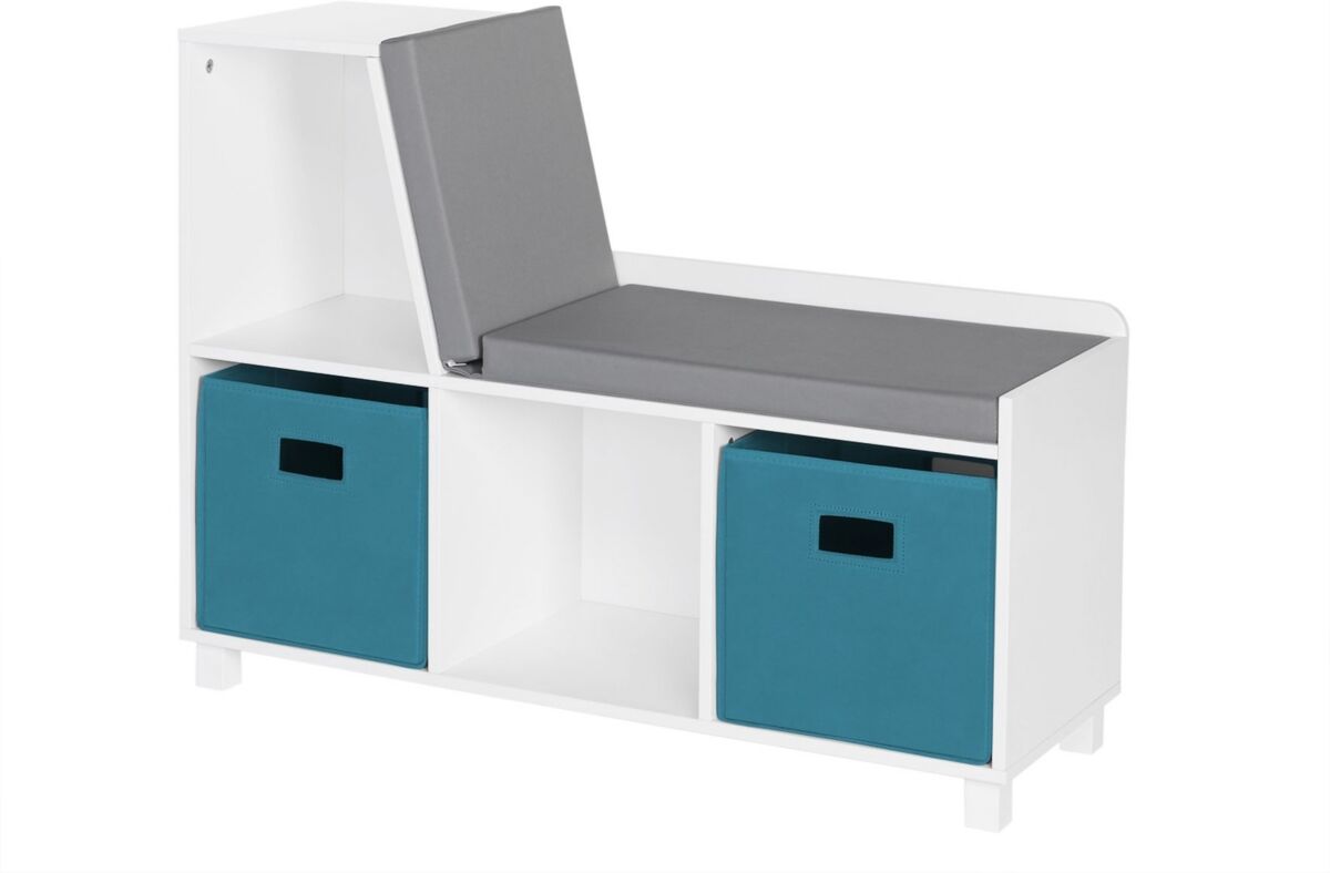 RiverRidge Home Book Nook Collection Kids Storage Bench with Cubbies - Turquoise