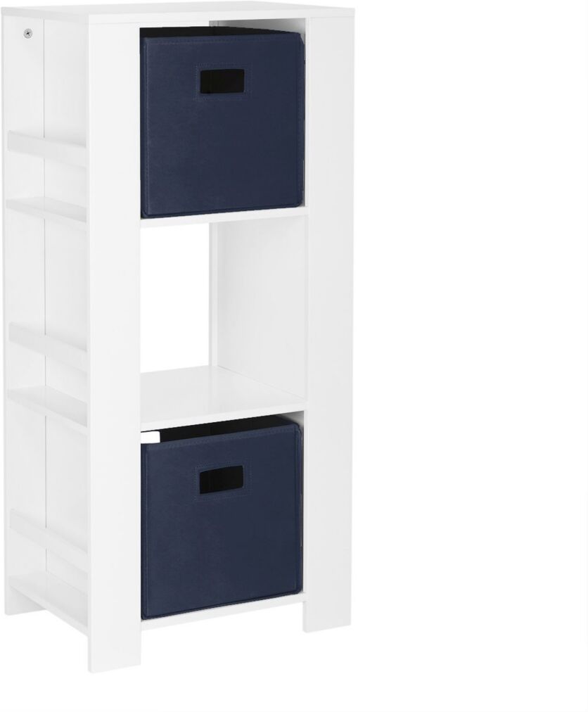 RiverRidge Home Book Nook Collection Kids Cubby Storage Tower with Bookshelves - Navy