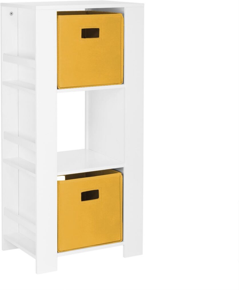 RiverRidge Home Book Nook Collection Kids Cubby Storage Tower with Bookshelves - Golden Yellow