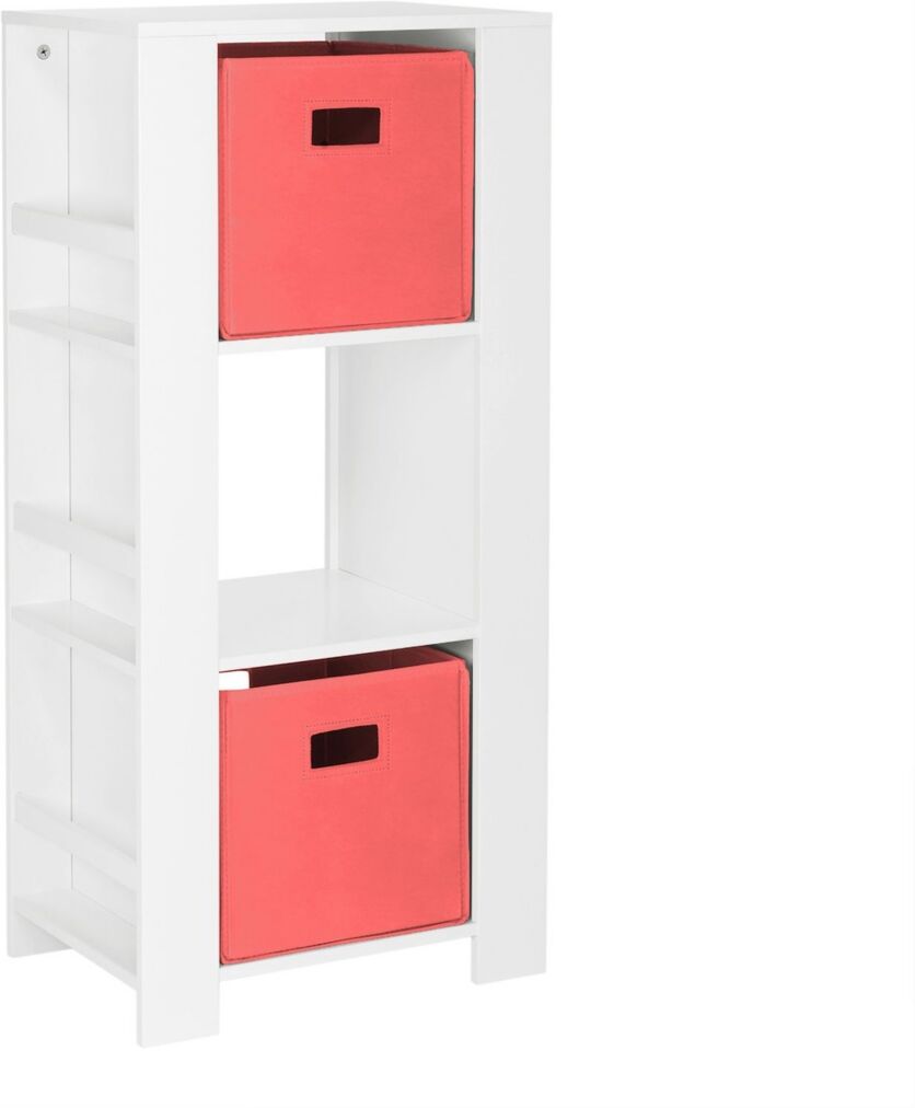 RiverRidge Home Book Nook Collection Kids Cubby Storage Tower with Bookshelves - Coral