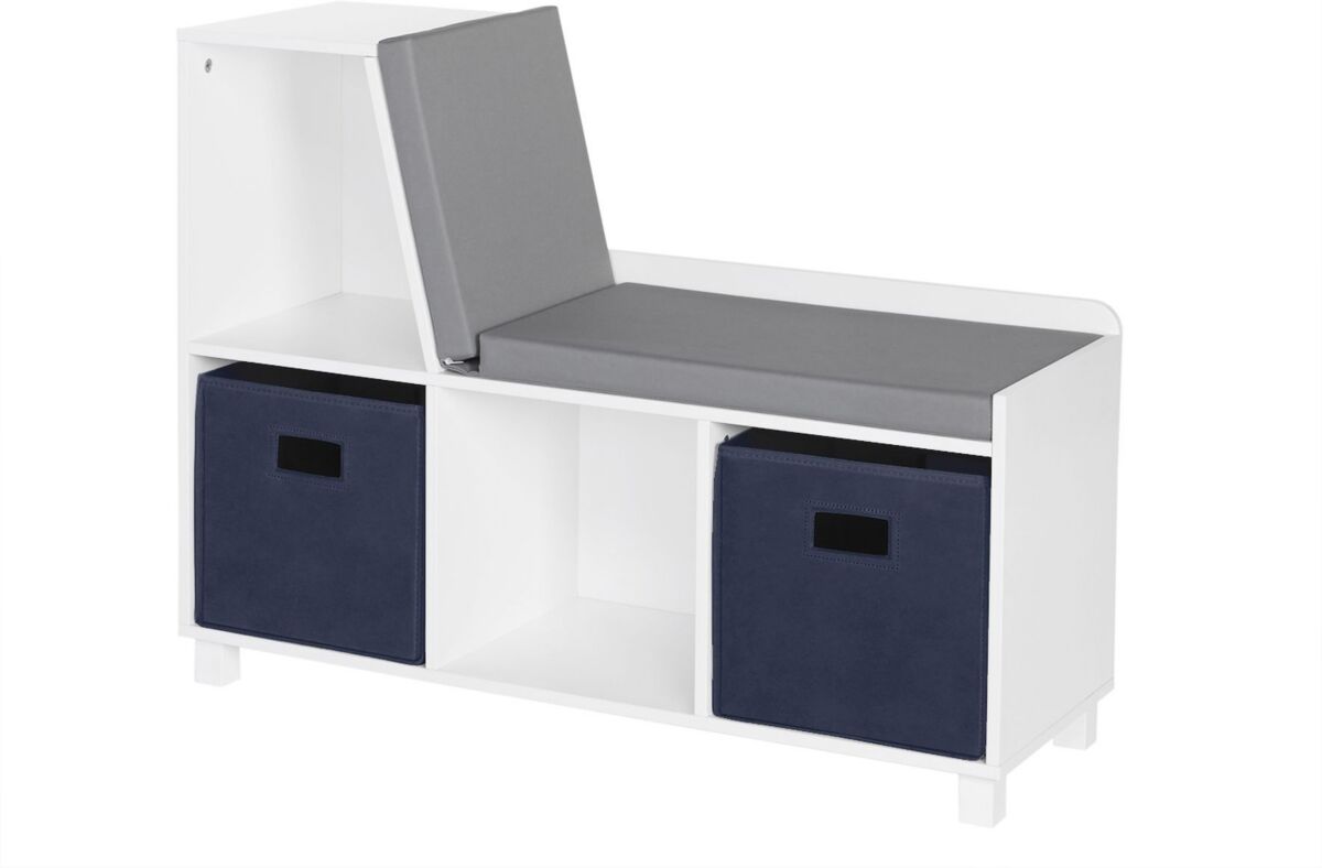 RiverRidge Home Book Nook Collection Kids Storage Bench with Cubbies - Navy