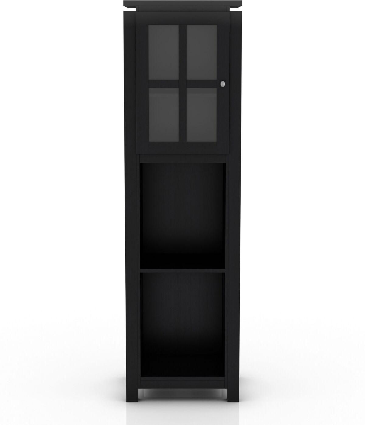 Furniture Migley Open Shelves Tower Cabinet - Black