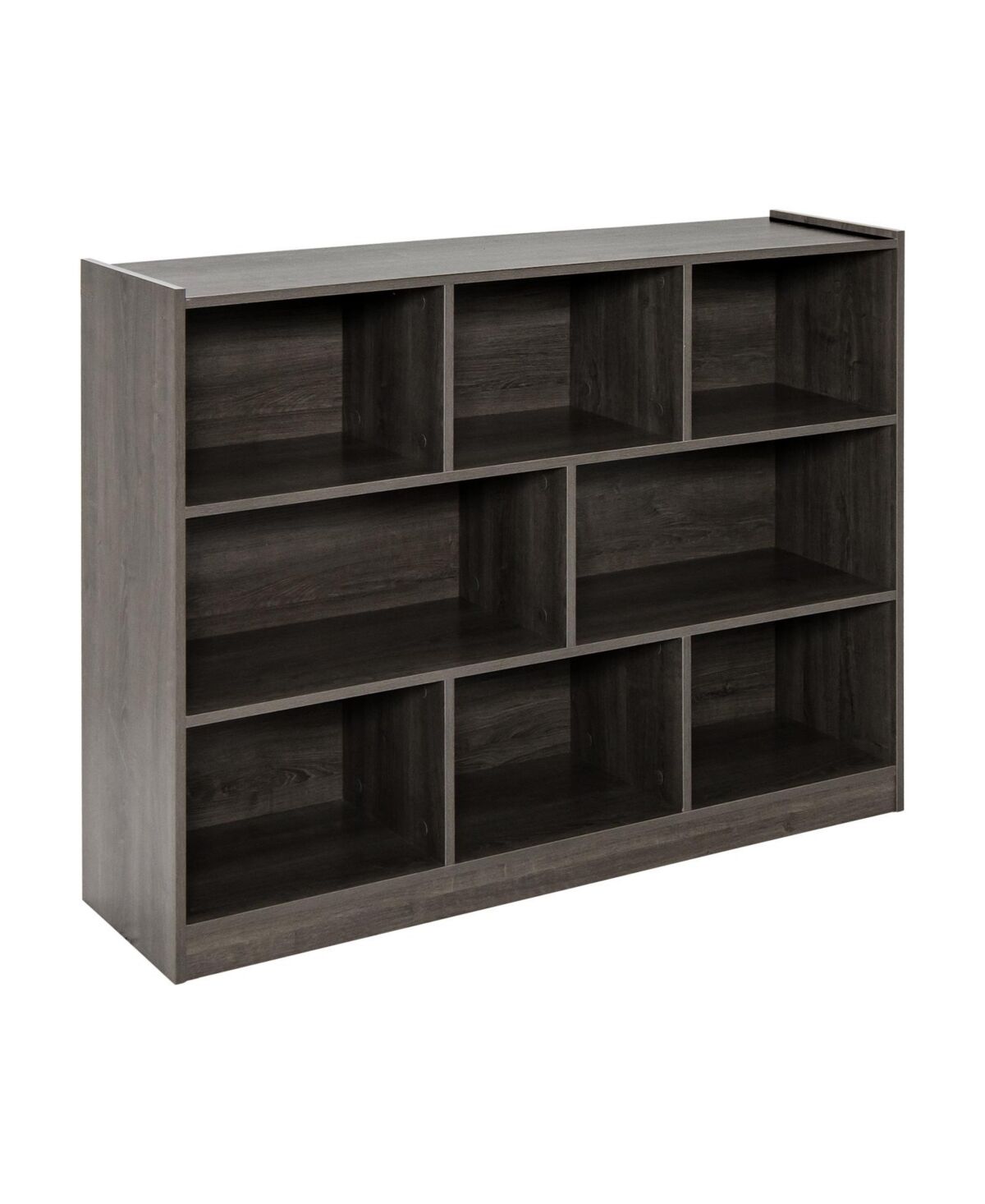 Slickblue 3-Tier Open Bookcase 8-Cube Floor Standing Storage Shelves Display Cabinet - Grey
