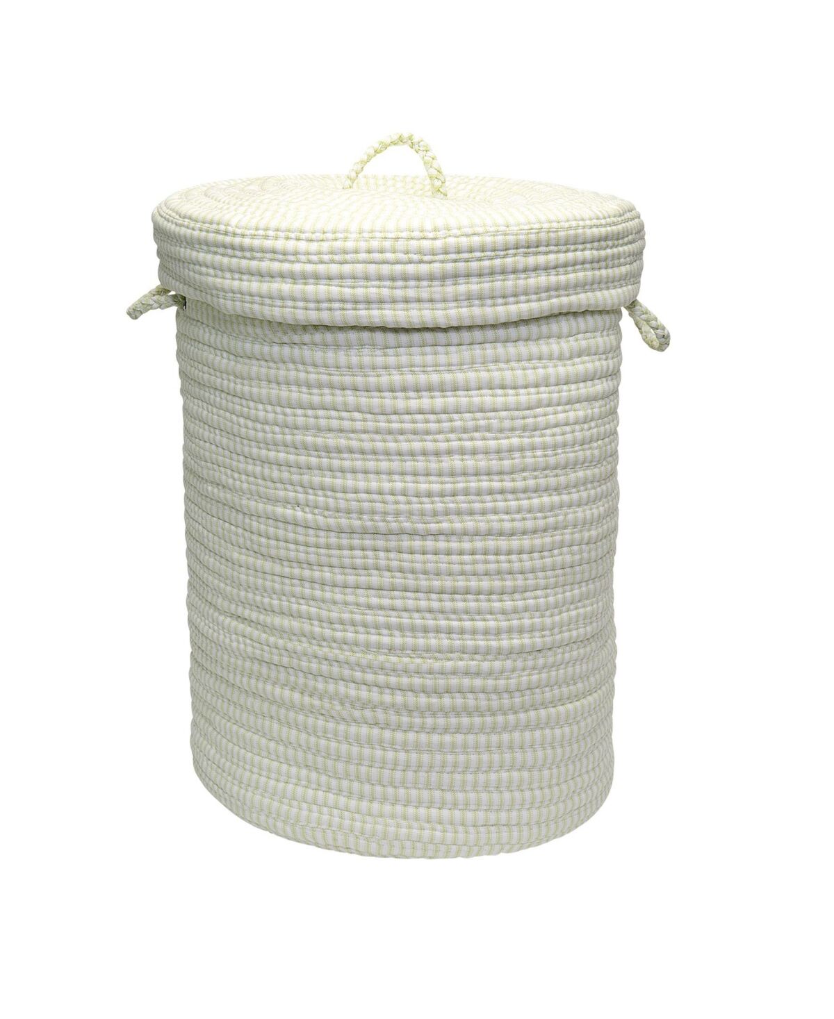 Colonial Mills Ticking Solid Braided Hamper with Lid - Limelight