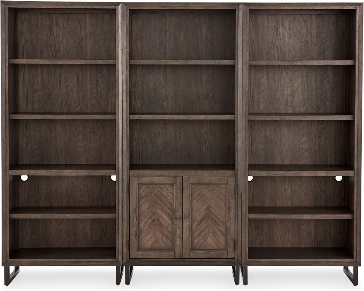 Furniture Gidian Home Office 3-Pc. Set (Open Bookcase, Open Bookcase, Door Bookcase) - Fossil