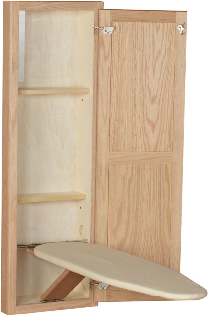 Household Essentials Stowaway Inwall Wood Cabinet, Oak - Natural