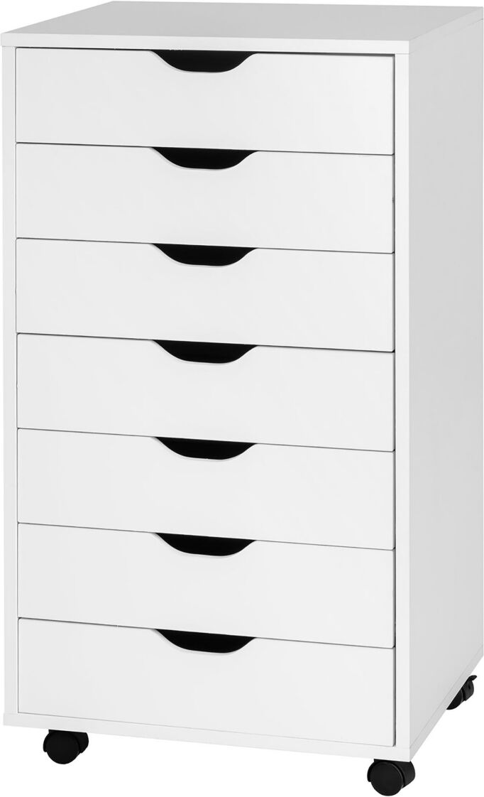 Costway 7 Drawer Chest Storage Dresser Floor Cabinet Organizer - White