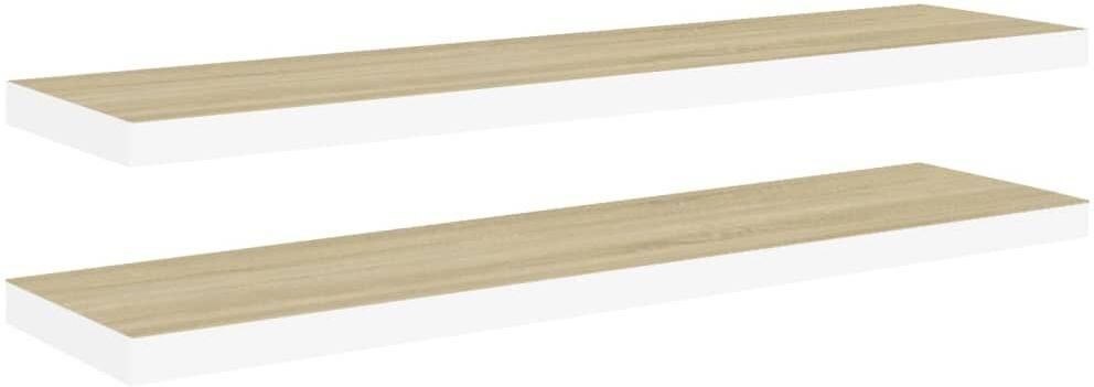 Vidaxl Floating Wall Shelves 2 pcs Oak and White 47.2