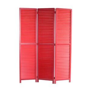 Screen Gems Traditional 3 Panel Louvertie Screen - Red
