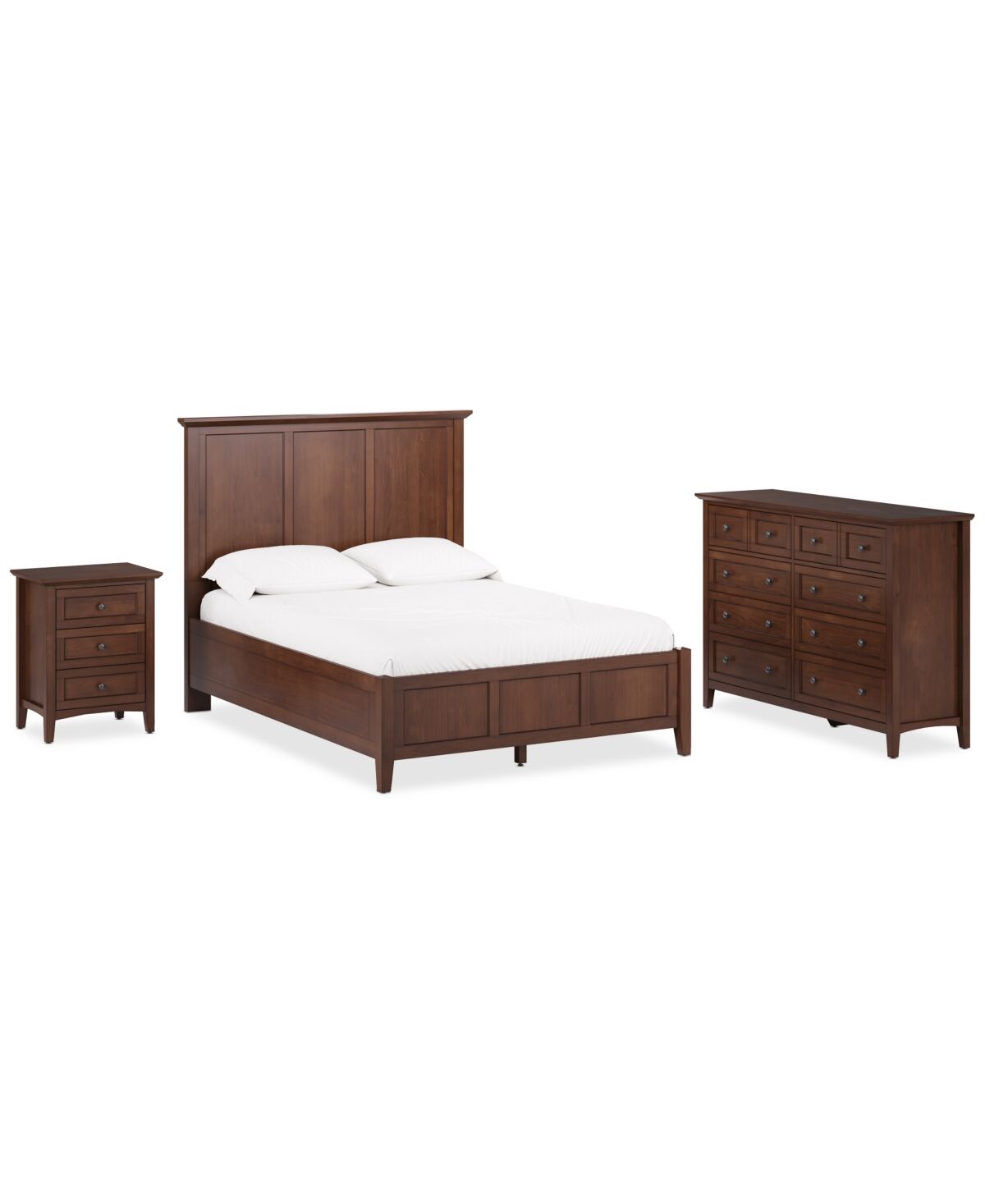 Furniture Hedworth Queen Bed 3pc Set (Queen Bed + Dresser + Nightstand) - Brown