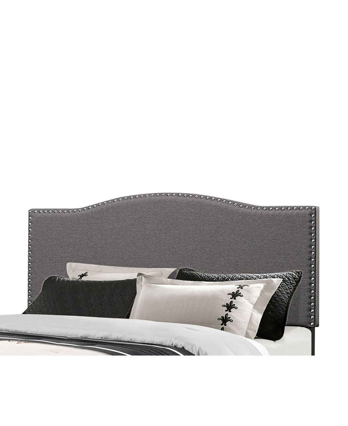 Hillsdale Kiley Full/Queen Upholstered Headboard with Metal Bed Frame - Slate
