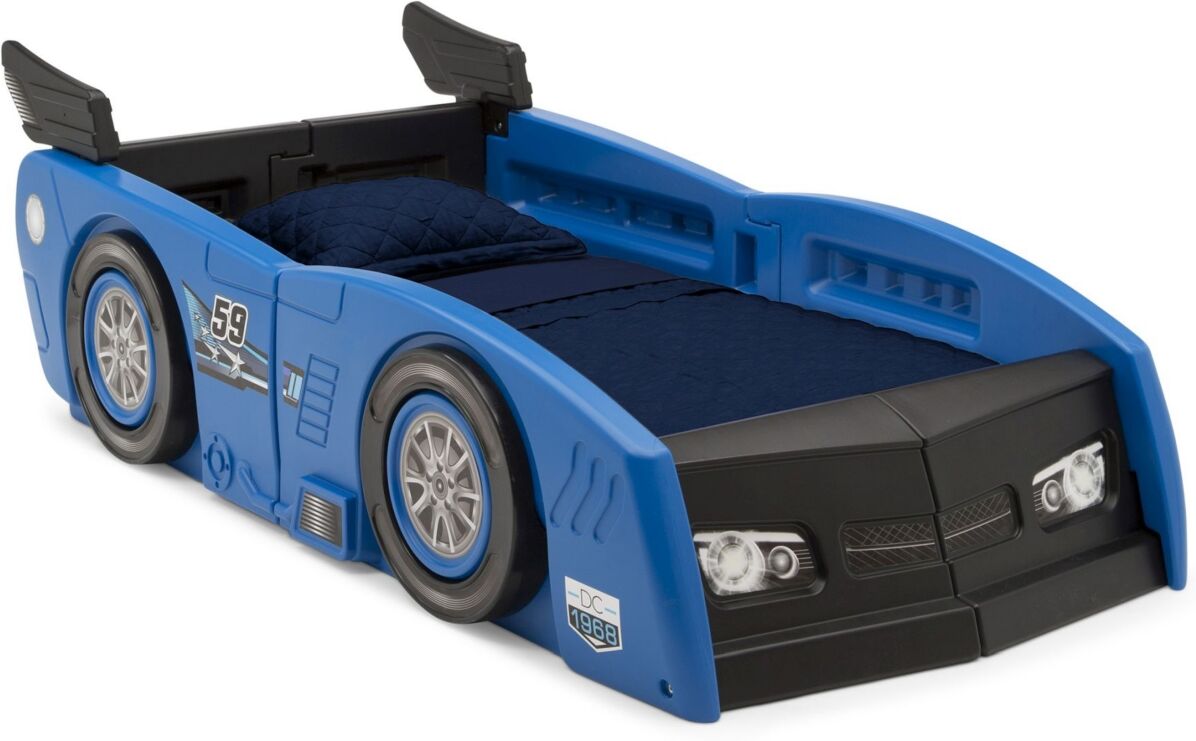 Delta Children Grand Prix Race Car Toddler and Twin Bed - Blue