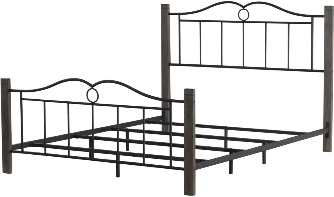 Hillsdale Dumont Arched Metal and Wood Queen Bed - Black