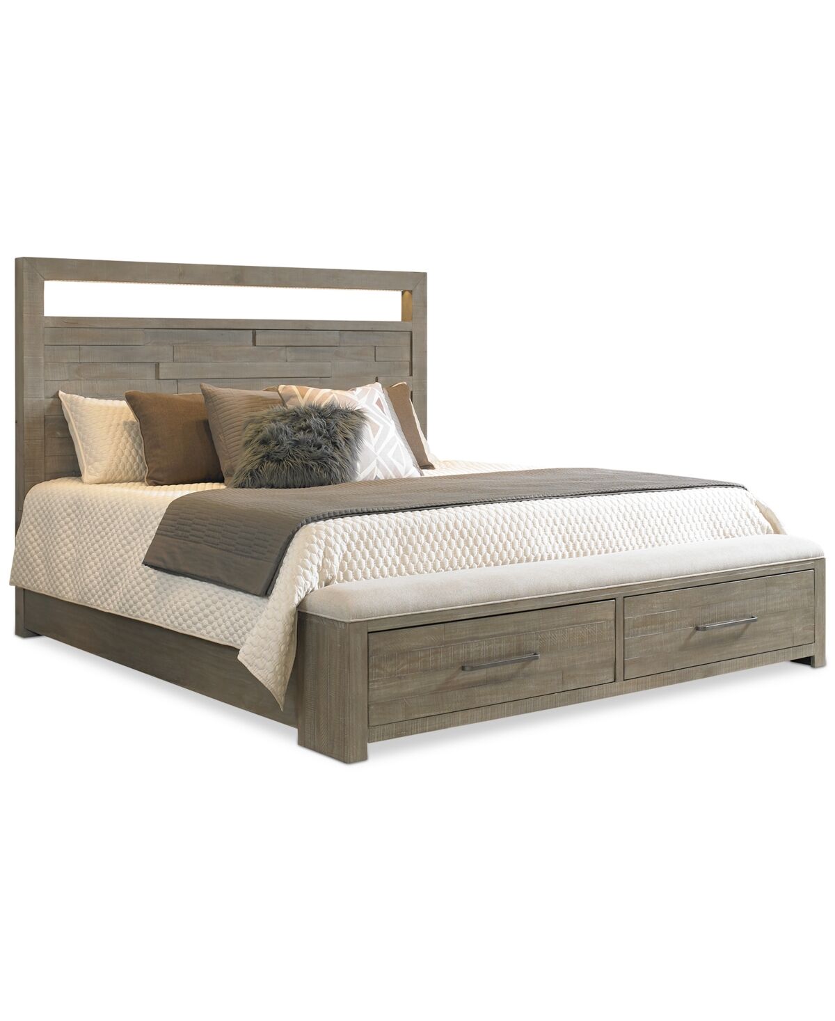 Furniture Intrigue Queen Bed With Footboard Storage Bench