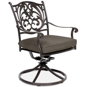 Agio Chateau Aluminum Outdoor Dining Swivel Rocker with Outdoor Cushion, Created for Macy's - Outdura Storm Steel