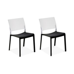 Furniture Fiona Set of 2 Translucent Indoor/Outdoor Chairs - Black