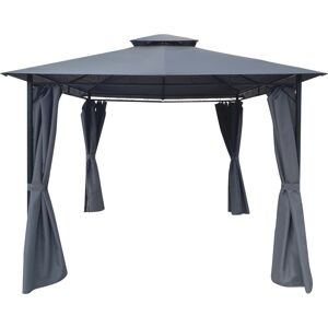 Simplie Fun 10x10 Ft Outdoor Patio Garden Gazebo Tent, Outdoor Shading, Gazebo Canopy With Curtains, Gray - Dark Grey