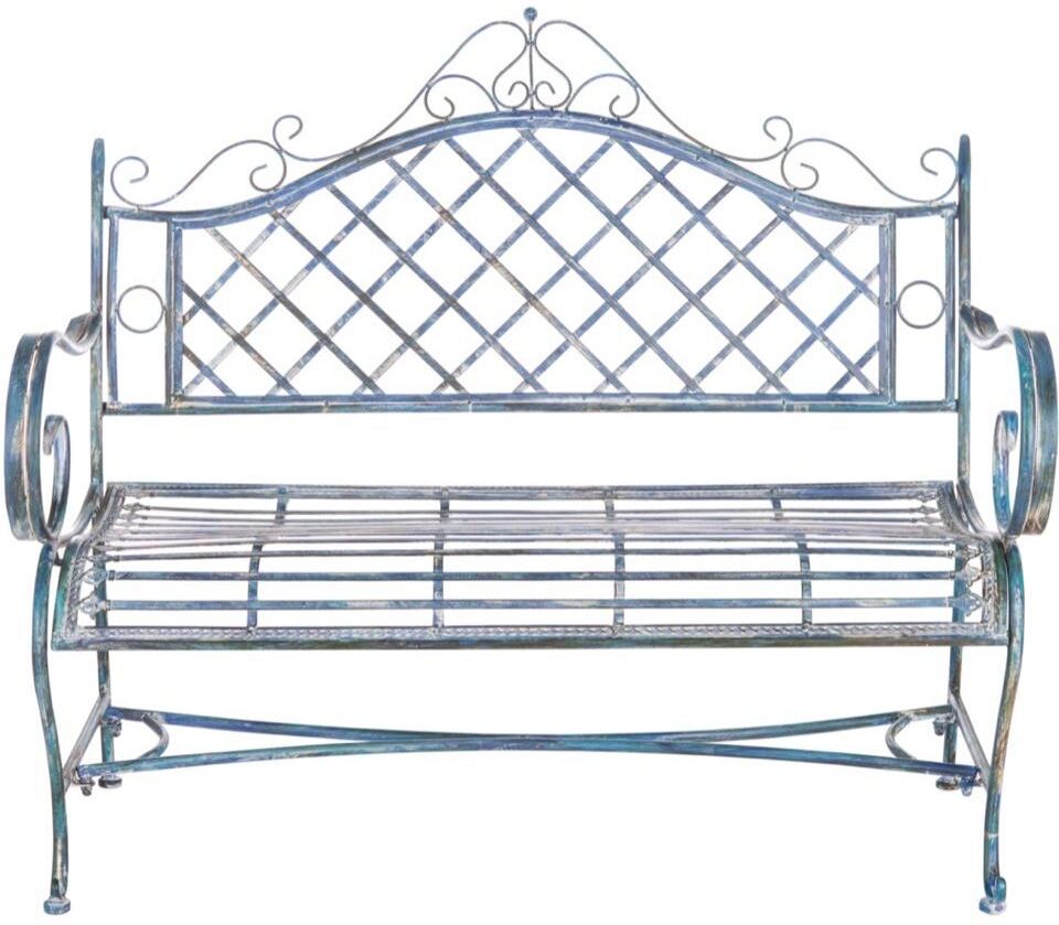 Safavieh Abner Wrought Iron 45.75 Inch W Outdoor Garden Bench - Antique blue