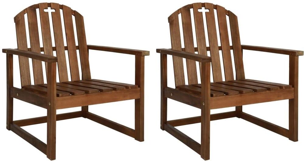 Vidaxl Patio Sofa Chairs 2 pcs Solid Acacia Wood - Brown