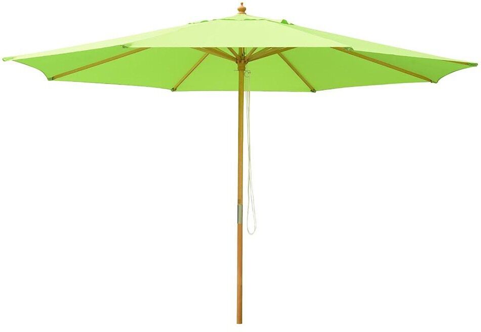 Yescom 13ft German Beech Wood Patio Umbrella 8 Ribs Outdoor Parasol Backyard Sunshade - Green