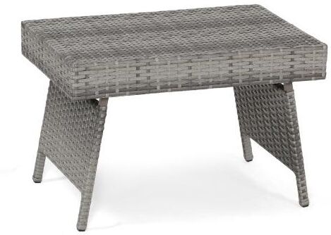 Slickblue Folding Pe Rattan Side Coffee Table Patio Garden Furniture - Grey