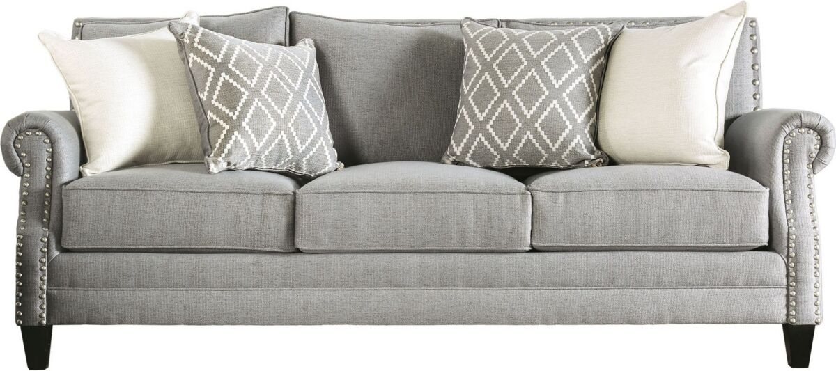 Furniture of America Ben Lomond Upholstered Sofa - Gray