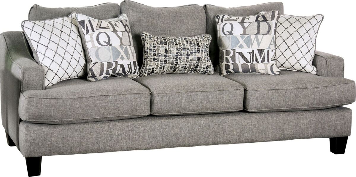 Furniture of America Canzey Upholstered Sofa - Gray