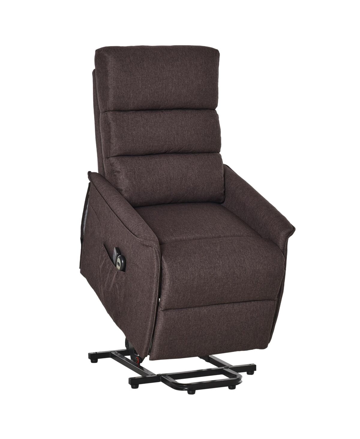 Homcom Electric Lift Recliner Massage Chair Vibration, Living Room Office Furniture, Brown - Brown
