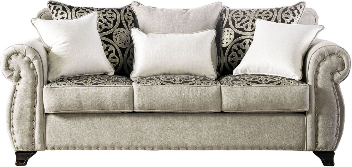 Furniture of America Nevadan Upholstered Sofa - Temple Taupe