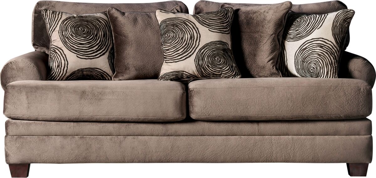 Furniture Of America Beltrand Recessed Arm Sofa - Brown