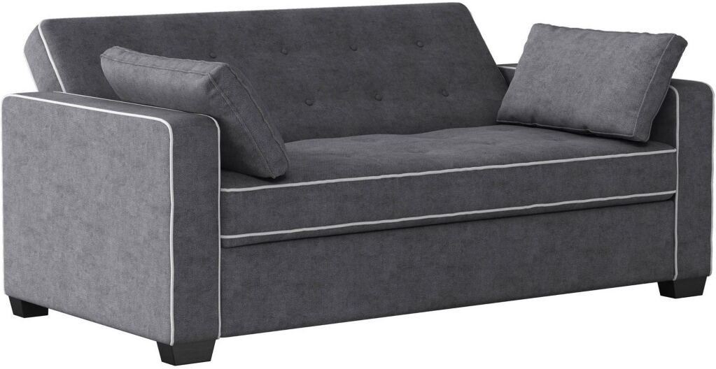 Serta Augustus Full Size Convertible Sofa - Charcoal