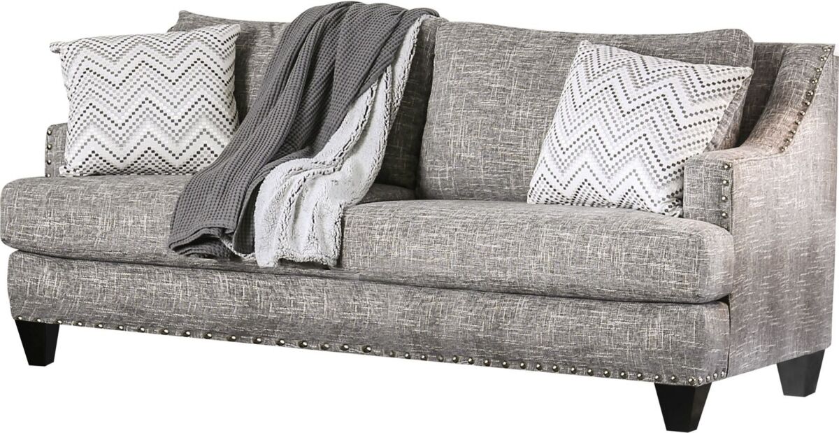 Furniture of America Corinda Upholstered Sofa - Gray