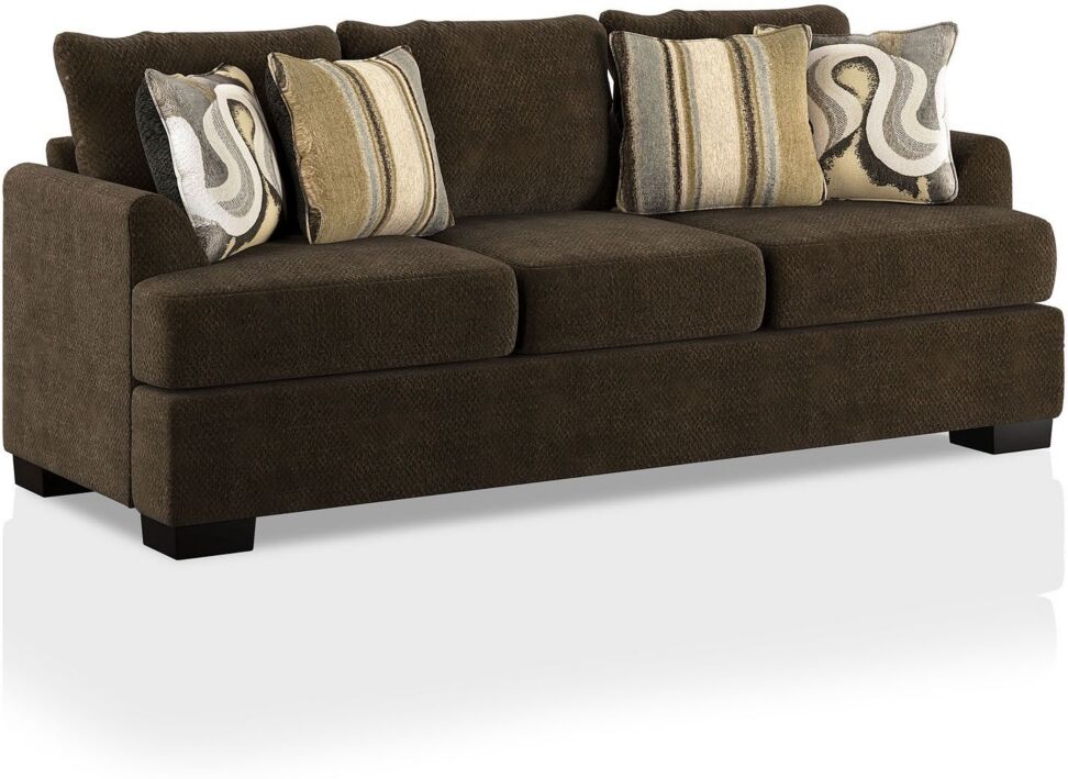 Furniture of America Korona Park Upholstered Sofa - Brown