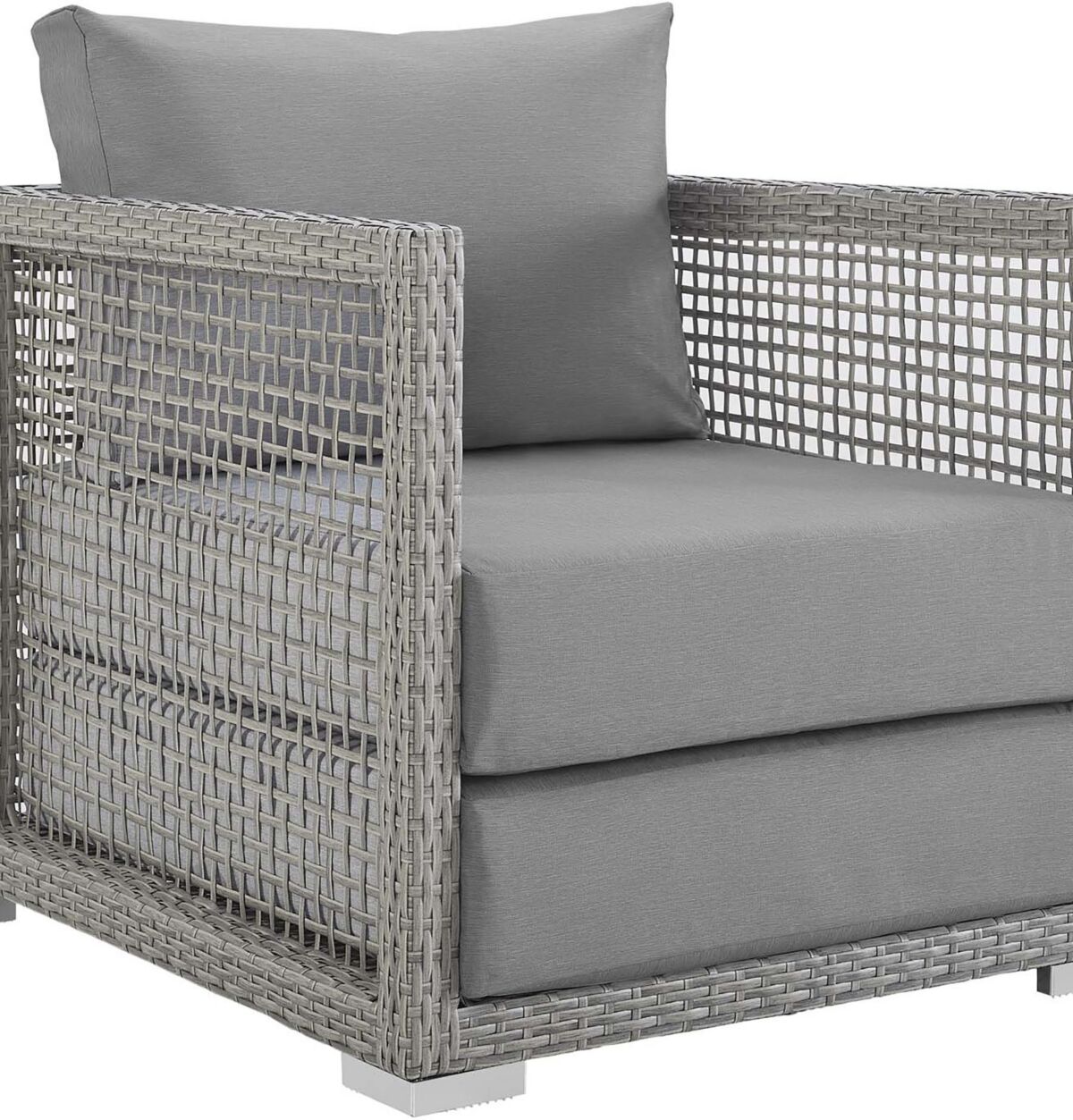 Modway Aura Rattan Outdoor Patio Armchair - Gray