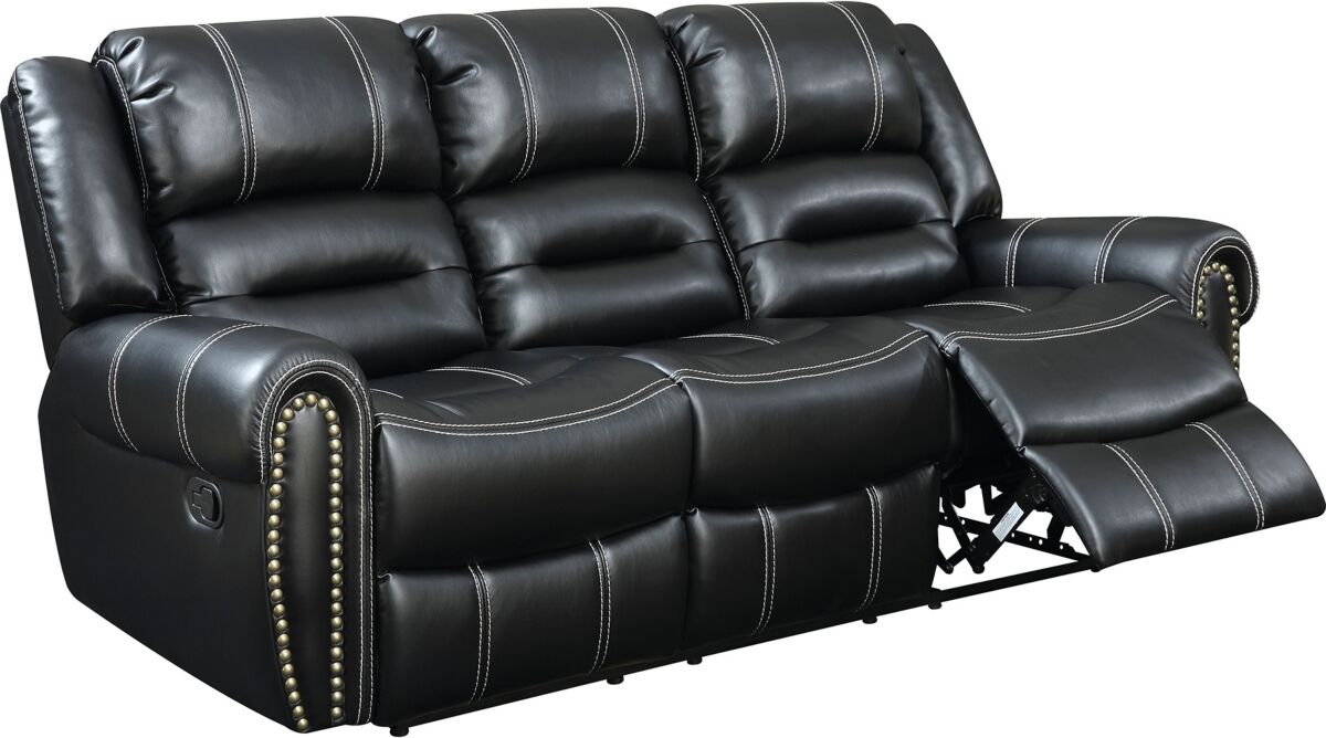 Furniture Of America Morri Reclining Sofa - Black