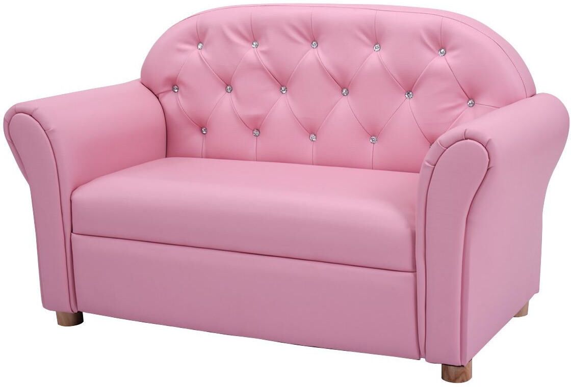 Costway Kids Sofa Princess Armrest Chair Lounge Couch Children - Pink