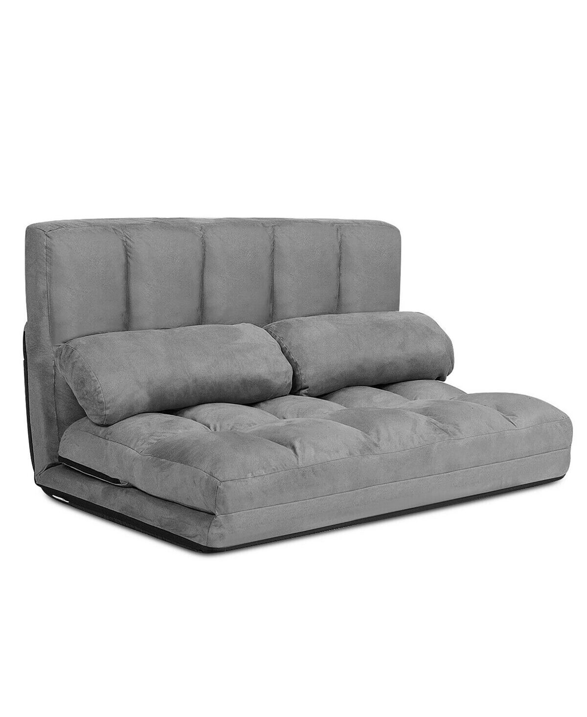 Costway Foldable 6-Position Adjustable Lounge Sofa - Grey