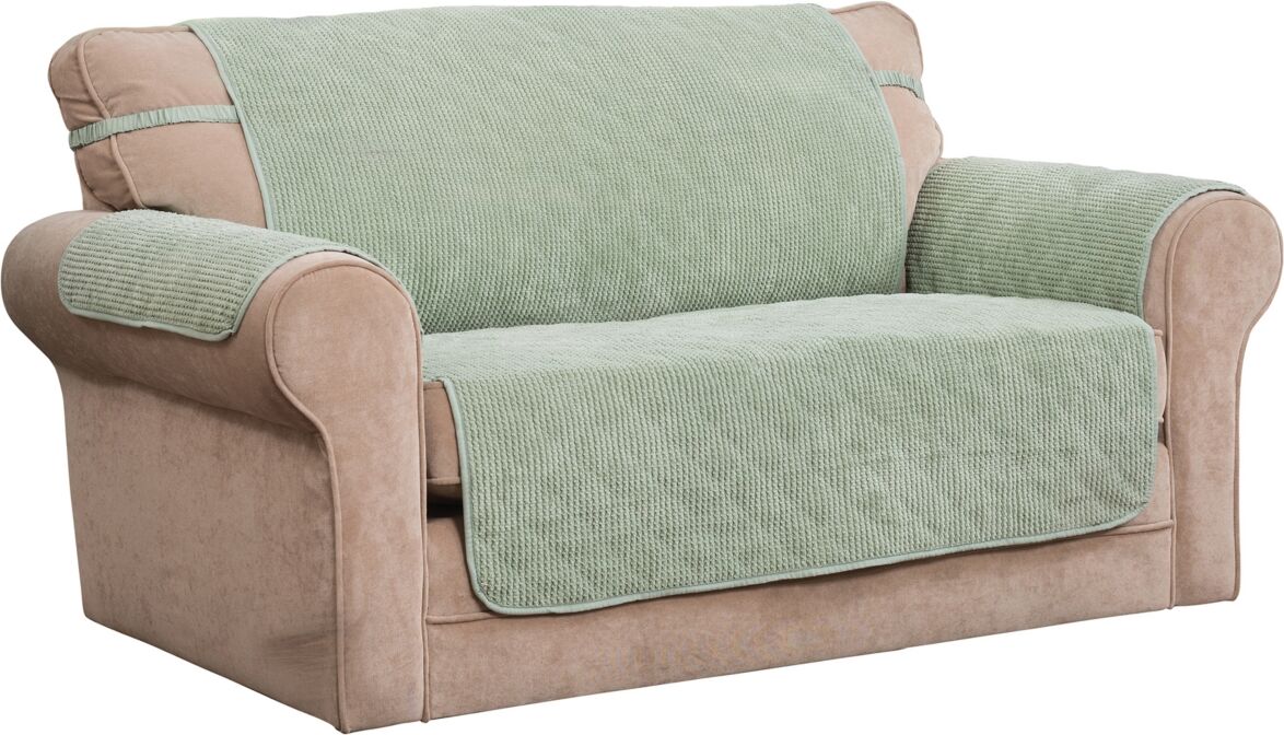 P/Kaufmann Home Ripple Plush Secure Fit Sofa Furniture Cover - Green