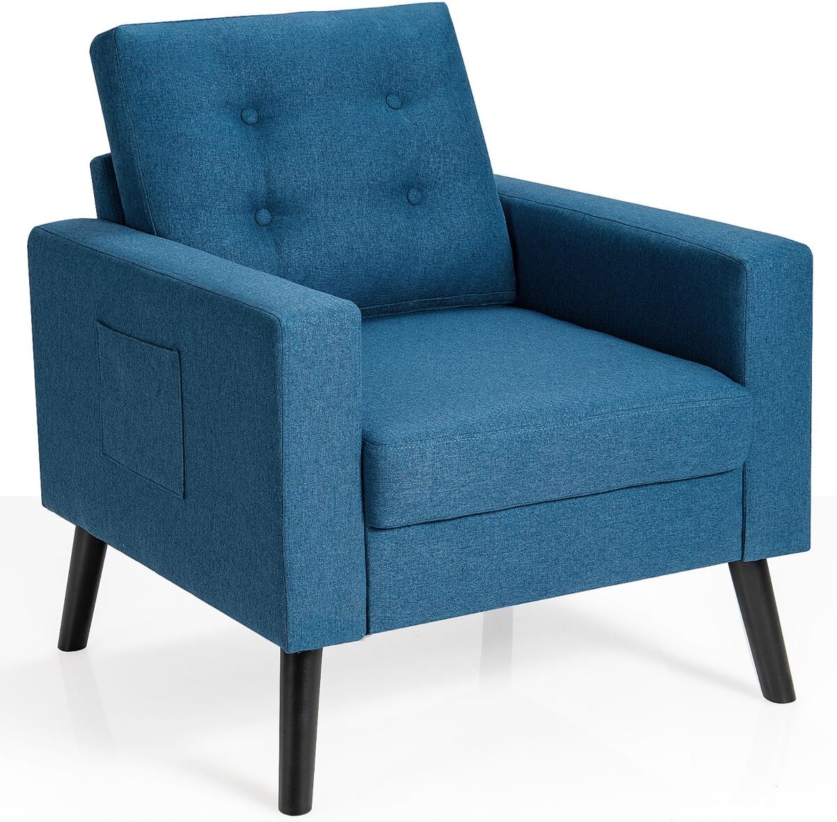 Costway Modern Accent Armchair Upholstered Single Sofa Chair - Blue