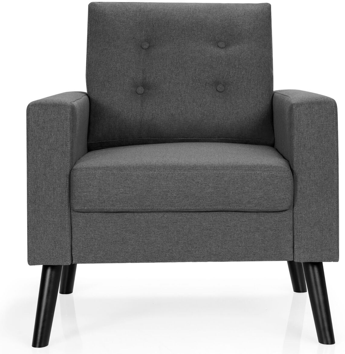 Costway Modern Accent Armchair Upholstered Single Sofa Chair - Grey