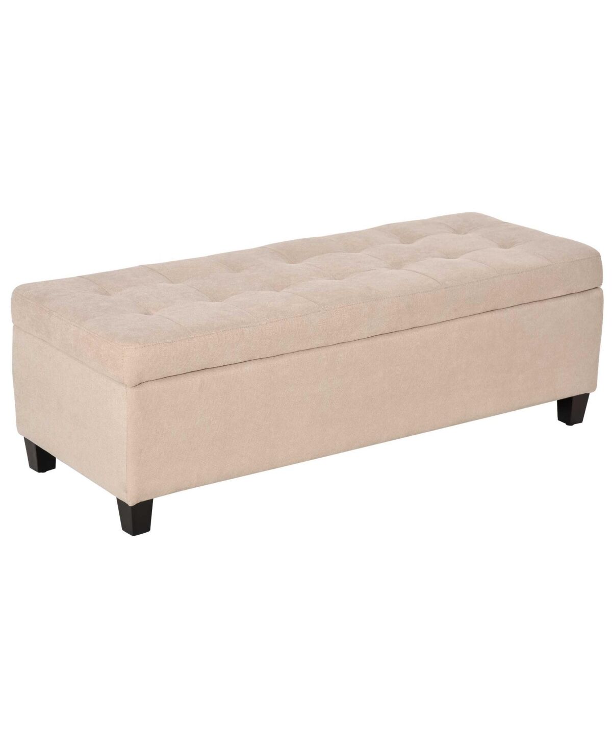 Homcom Fabric Lift Top Shoe Bench Storage Ottoman Tufted Stool Home Furniture - Beige