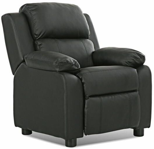 Slickblue Kids Deluxe Headrest Recliner Sofa Chair with Storage Arms - Black