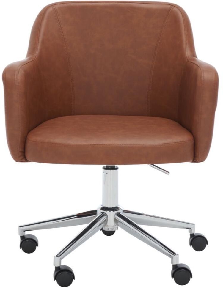 Safavieh Kains Swivel Office Chair - Cognac/chrome