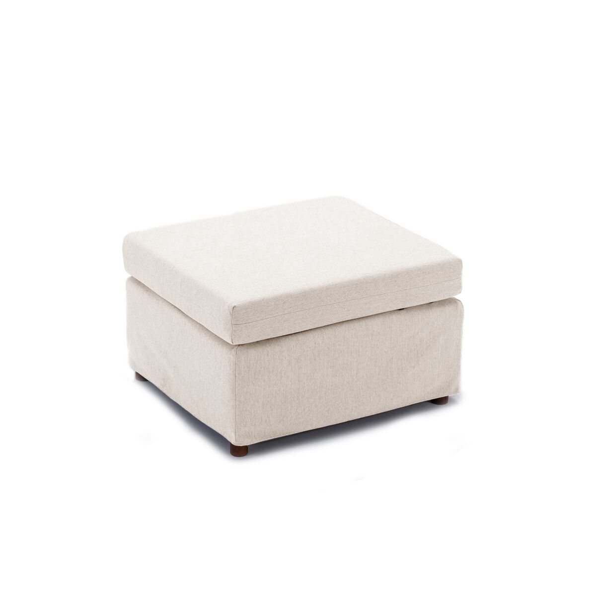 Simplie Fun Single Movable ottoman for Modular Sectional Sofa Couch Without Storage Function, Cushion Covers Removable and Washable, Cream - Open Beige