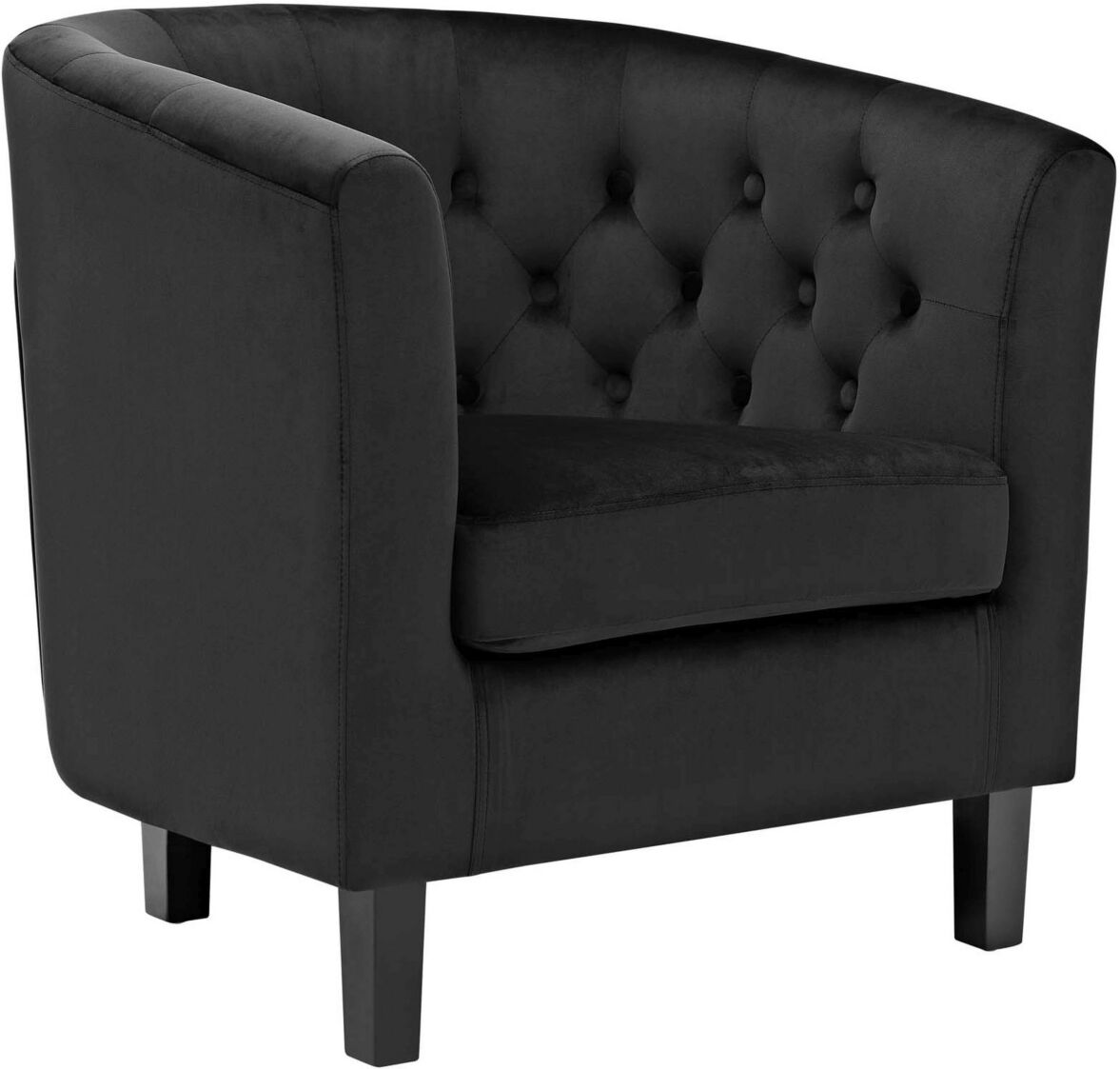 Modway Prospect Velvet Armchair - Black