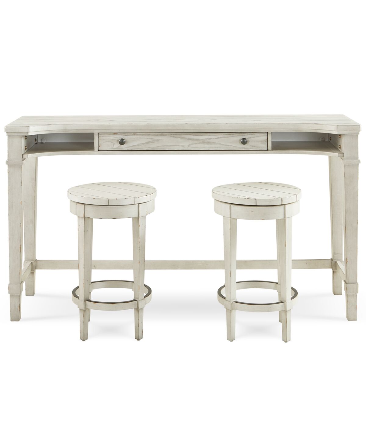 Furniture Belhaven Sofa Table with 2 Stools - Weathered Plank