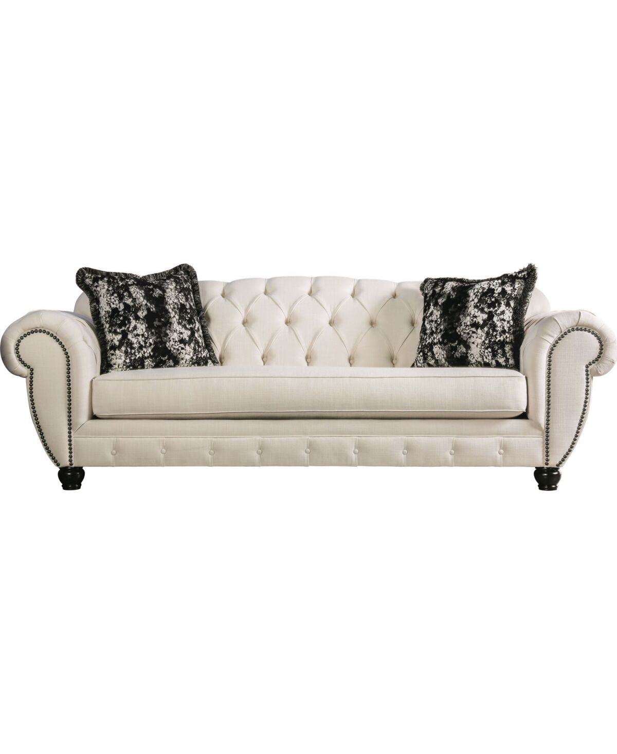 Furniture of America Trelane Upholstered Sofa - Cream