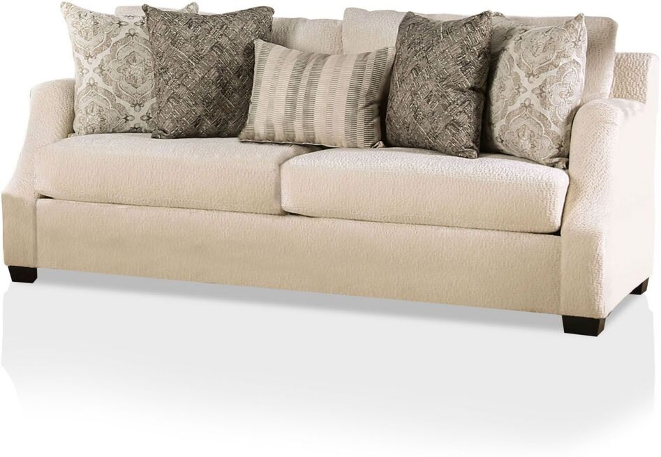 Furniture of America Quavo Upholstered Sofa - Ivory