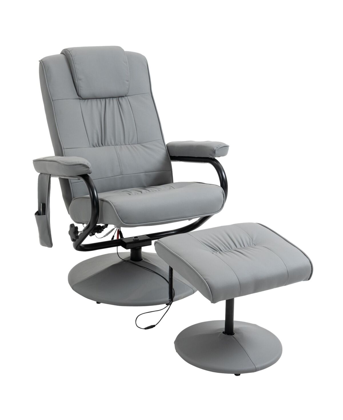 Homcom Vibration Massage Recliner Chair with Ottoman, Gray - Gray